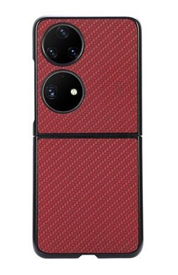 Huawei P50 Pocket Slim Deksel Karbonfiber Rød