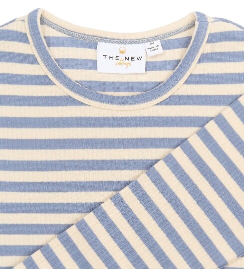 The New Siblings Genser - Rib - TnstFro - Storm Striped - The New - 2 år (92) - Genser Beige Blå Hvit Lyseblå