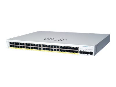 Cisco Business 220 Series Cbs220 48Fp 4X   Switch   Smart   48 X 10/100/1000 Poe+ + 4 X 10 Gigabit Sfp+ Opplenke   Rackmonterbar   Poe+ 740 W   Gjenfabrikert