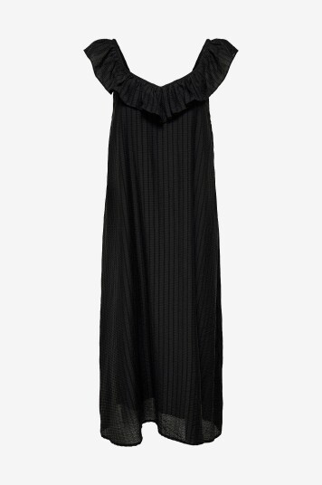 JDY - Kjole jdyAurora S/L Midi Dress Wvn - Svart
