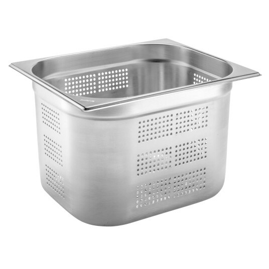 PULSIVA Kantine Basic GN 1/2 perforert; Størrelse GN 1/2 12.5l 32.5x26.5x20 cm LxBxD; Sølvfarge