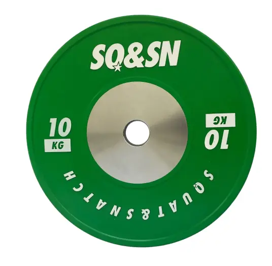 SQ&SN Competition Bumper Plate 10 kg Green SQ&SN Competition Bumper Plate 10 kg Green