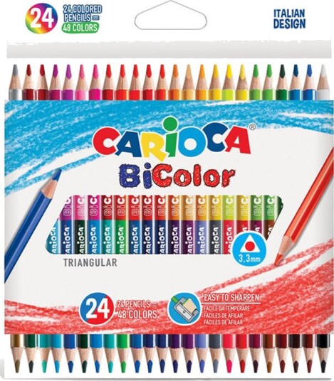 Carioca Dobbeltspiss Fargeblyanter 3,3 mm 24 stk 48 Farger