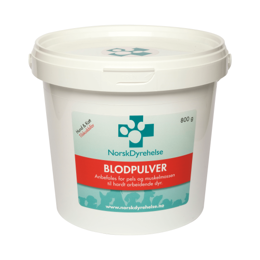 Norsk Dyrehelse Blodpulver 800 g til hunder - Jernrike tilskudd for bedre pelskvalitet Norsk Dyrehelse Blodpulver 800 g til hunder - Jernrike tilskudd for bedre pelskvalitet