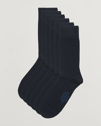 Amanda Christensen 6-Pack True Cotton Socks Dark Navy