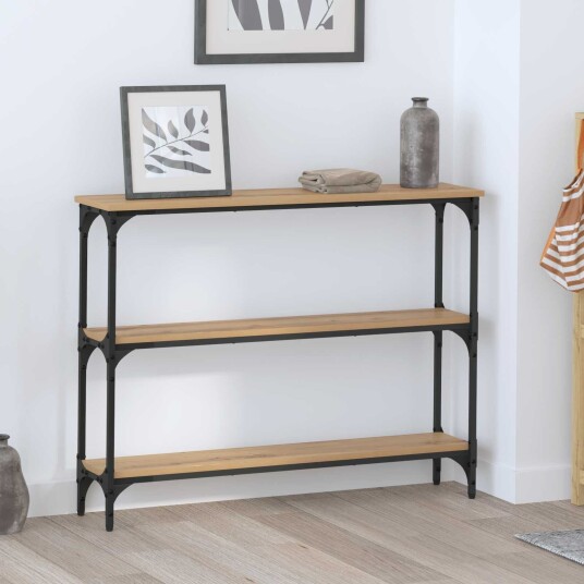 Konsollbord med hylle artisan eik 100 x 22.5 x 75 cm
