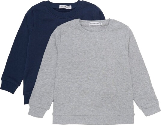 Minymo Genser 2 pack Gråmelert Minymo 1 år 80 Collegegenser