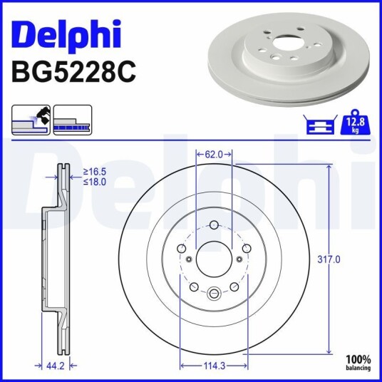 Bremseskive DELPHI BG5228C Bremseskive DELPHI BG5228C