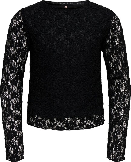 Kids Only Kogleika Ls Lace Top Jrs Noos Black 122 128