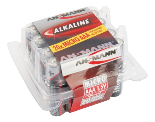 Ansmann 20-pk Alkalisk AAA Batterier 1.5V - Engangsbatteri