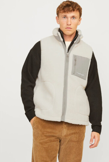 Jack & Jones Jorvesterbro Teddy Bodywarmer Aw24 Noos - Cream - L Jack & Jones Jorvesterbro Teddy Bodywarmer Aw24 Noos - Cream - L