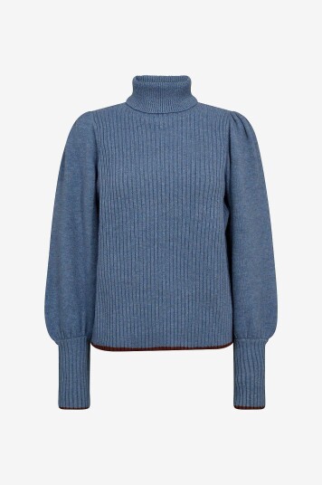 Co’couture  Genser ccRow Puff Rib Roll Neck Blå