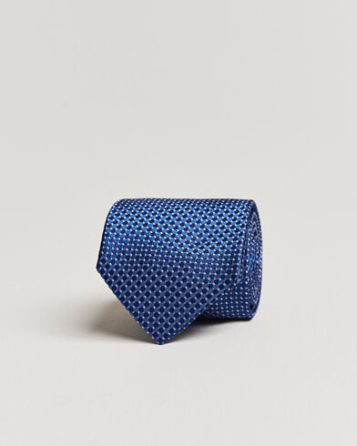 Eton Silk Geometric Weave Tie Navy