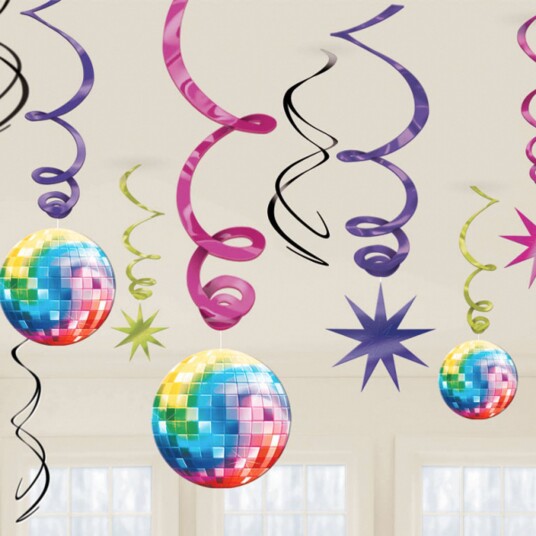 Amscan International Swirls Disco Hengende Dekorasjon - 12-pakning