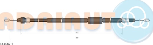 Tautrekk, håndbremse ADRIAUTO 41.0267.1 Tautrekk, håndbremse ADRIAUTO 41.0267.1