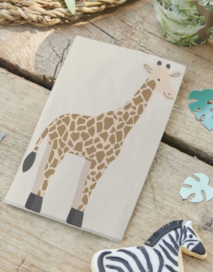 16 stk Sjiraffservietter 11x16,5 cm Let"s Go Wild!