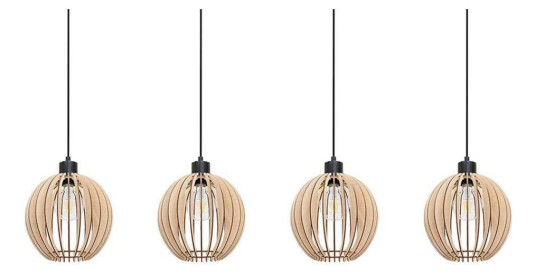 Envostar Clay 4 Pendel Black/Wood Envostar Clay 4 Pendel Black/Wood