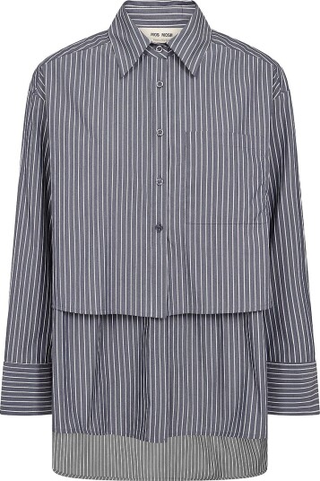 MOS MOSH Skjorte MMBarb Stripe Shirt Blå