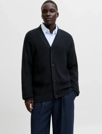Jack & Jones Jjconnor Knit V-Neck Cardigan - Navy - L Jack & Jones Jjconnor Knit V-Neck Cardigan - Navy - L