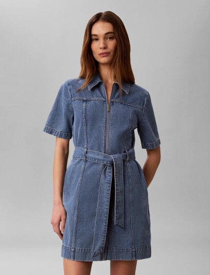 Calvin Klein Jeans Belted Shirt Dress Radio Blues Blue XS Calvin Klein Jeans Belted Shirt Dress Radio Blues Blue XS