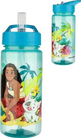 Disney Princess Vaiana Drikkeflaske 500ml Med Integrert Sugerør