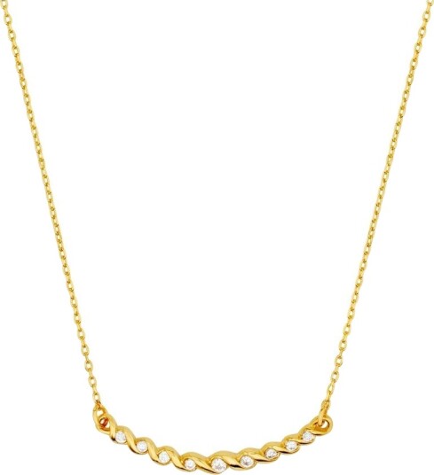 Orelia Crystal Wave Curved Bar Necklace