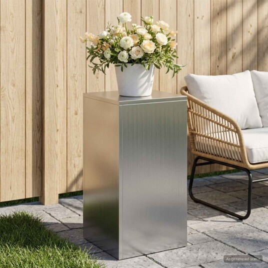 vidaXL Planteholder Sølv 30 x 30 x 60 cm Stål