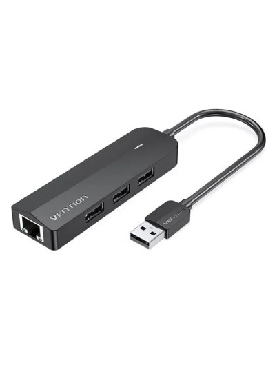 Vention USB 2.0 Hub + Ethernet Black CHPBB