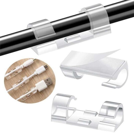 Kabelholder Selvklebende 16 pakning Kabelklips  