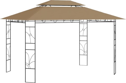 vidaXL Paviljong 4x3x2,7 m gråbrun 160 g/m² vidaXL Paviljong 4x3x2,7 m gråbrun 160 g/m²