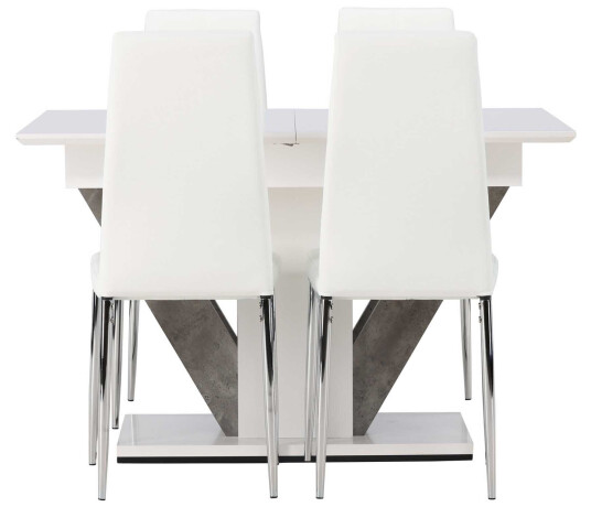 Venture Design Disa & Pastill spisegruppe Hvit/hvit 4 stoler & bord 120 x 80 cm