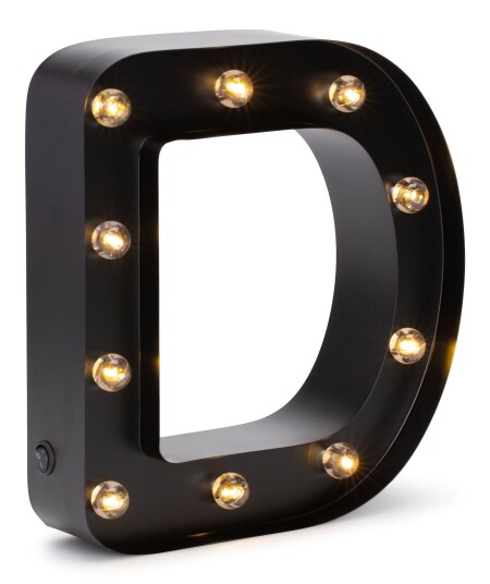 Minitude Bokstavlampe D Svart Minitude Bokstavlampe D Svart