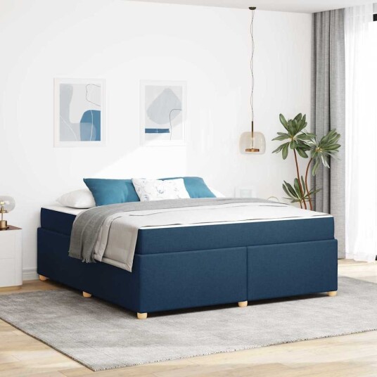 Sengestamme med madrass Blå 180 x 200 cm stoff Sengestamme med madrass Blå 180 x 200 cm stoff