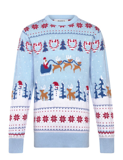 Happy Seasons Christmas Wonderland Christmas Sweaters - Kids - Blue - 1-2ÅR