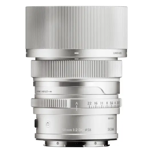 Sigma 50mm f/2 DG Contemporary Silver L-Mount. Sølv Sigma 50mm f/2 DG Contemporary Silver L-Mount. Sølv