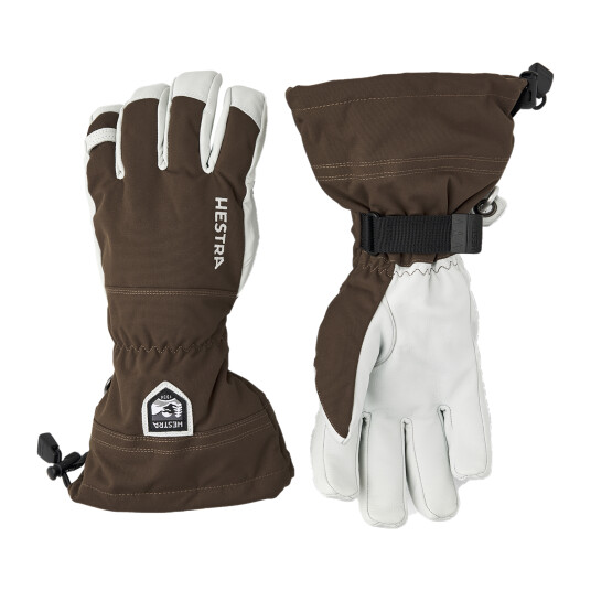 Hestra Alpine Glove Army leather Heli ski - 5 finger 22/23 hanske unisex 6 Espresso