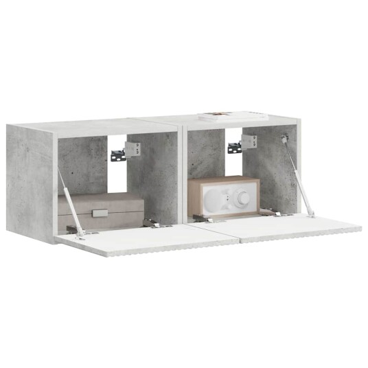 TV Veggskap 2 pcs Betong 60 x 31 x 29.5 cm Konstruert tre