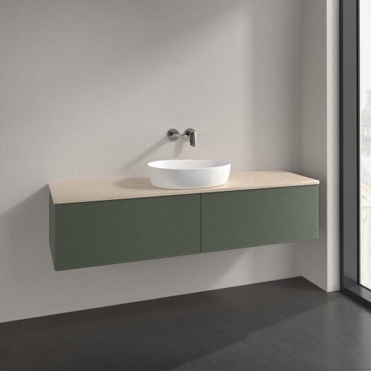 Villeroy & Boch  Antao Servantskap med 2 skuffer 160x50x36 cm u/lys Grønn Matt/Crème