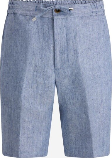 Berwich Spiaggia shorts linen 52 blå herre