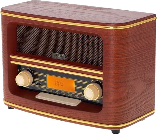 Adler Retro FM-radio med Bluetooth og USB, Brun