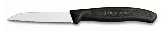 Victorinox Rett og Bølgete Skrellekniv 8 cm Nylonhåndtak Svart Victorinox Rett og Bølgete Skrellekniv 8 cm Nylonhåndtak Svart