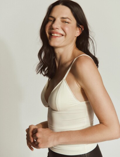 Rosemunde Rwbillie Sl Cup Strap Top Cream 40