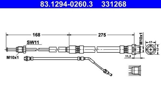 Bremseslange ATE 83.1294 0260.3