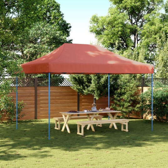  Sammenleggbart partytelt pop-up terrakotta 410x279x315 cm 4005013