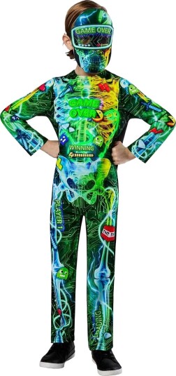 Rubies Gamer Skeleton Green 3-4Y
