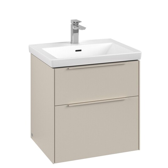 Villeroy & Boch  Subway 3.0 Servantskap m/2 skuffer 572x576x478 mm Lys Grå Matt