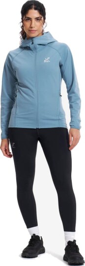 Revolutionrace Dame Overdeler Fleece & midlayers Evolution Light Stretch Fleece Hoodie Dame Captain's Blue M