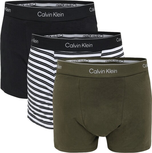 Calvin Klein Relaxed Fit Trunk 3Pk   BLACK TRIPLE STRIPE BLACK OLIVE NIG   L