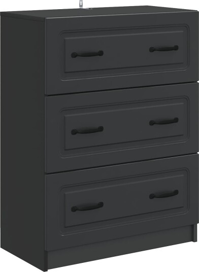vidaXL Skuffeskap Svart 66 x 34,5 x 87 cm Konstruert tre vidaXL Skuffeskap Svart 66 x 34,5 x 87 cm Konstruert tre