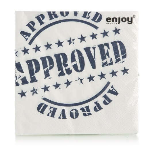 Enjoy Design Serviett Approved blå 33x33cm